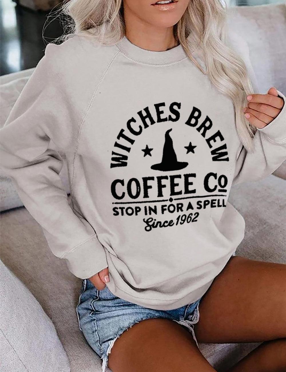 Funny Witches Brew coffee  Grey Sweatshirt - prettyspeach