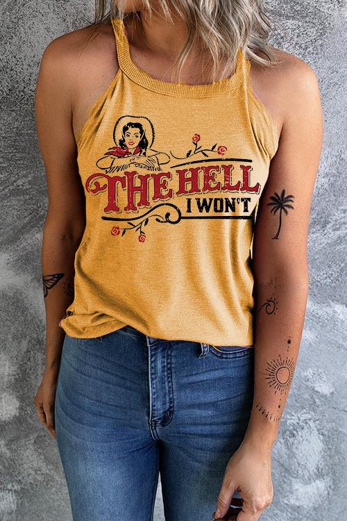 The Hell I Won't Solid Sleeveles Shirt - prettyspeach