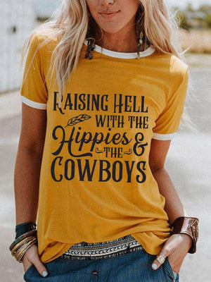 Raising Hell With The Hippies And The Cowboys Shirt - prettyspeach