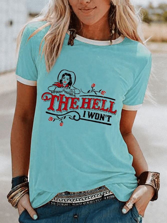 The Hell I Won't Yellow Cotton T-Shirt - prettyspeach