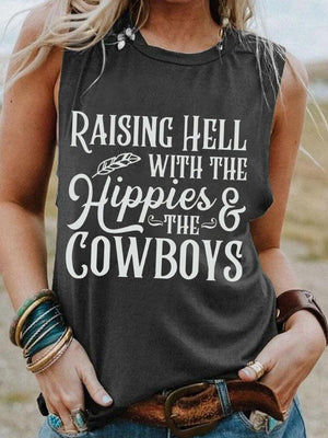 Raising Hell With The Hippies And The Cowboys Tank - prettyspeach