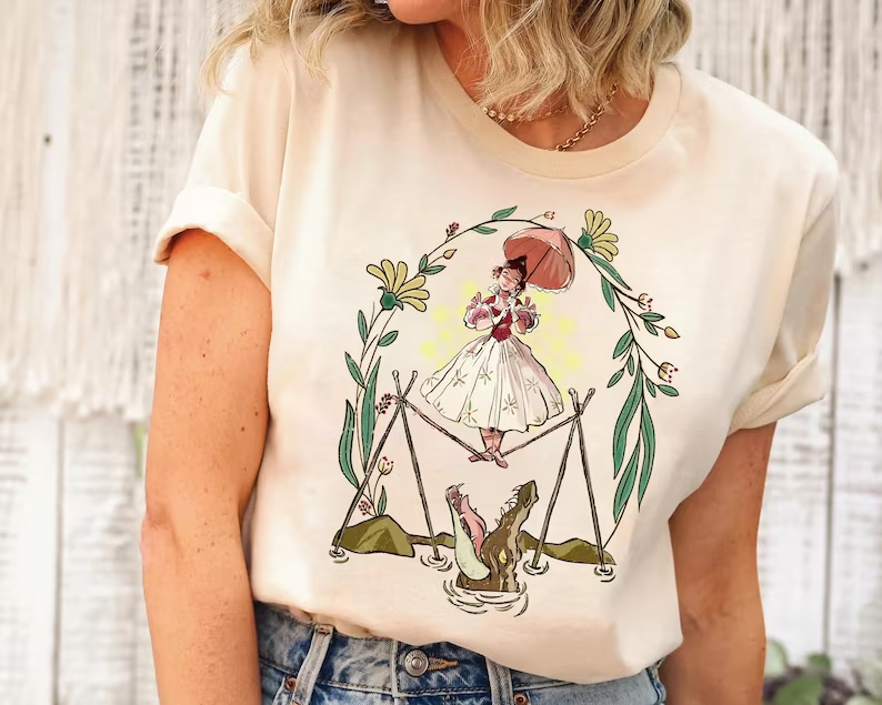 Vintage Flower Tightrope Walker Comfort Color T-Shirt