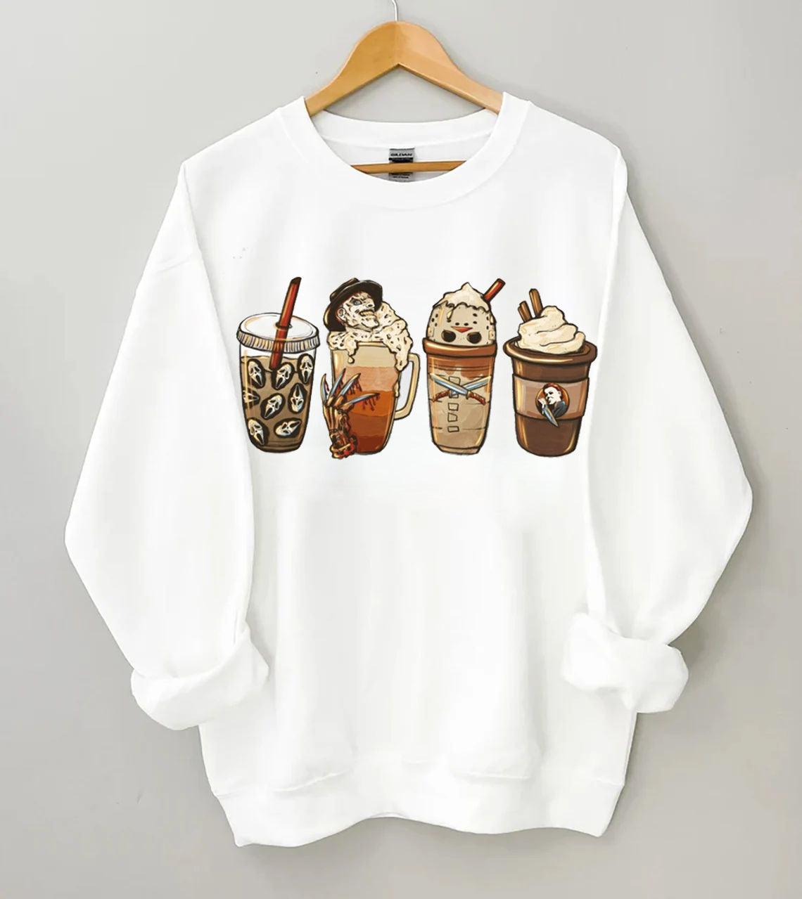 Spooky Coffee Halloween Sweatshirt - prettyspeach