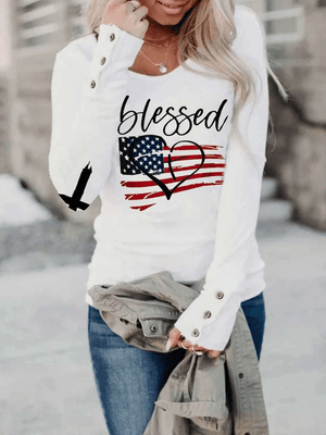 God Bless America Long Sleeve T-Shirt - prettyspeach