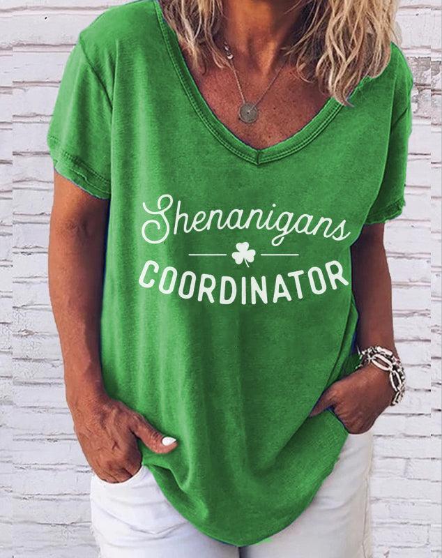 Shenanigans Coordinator V-Neck T-Shirt - prettyspeach