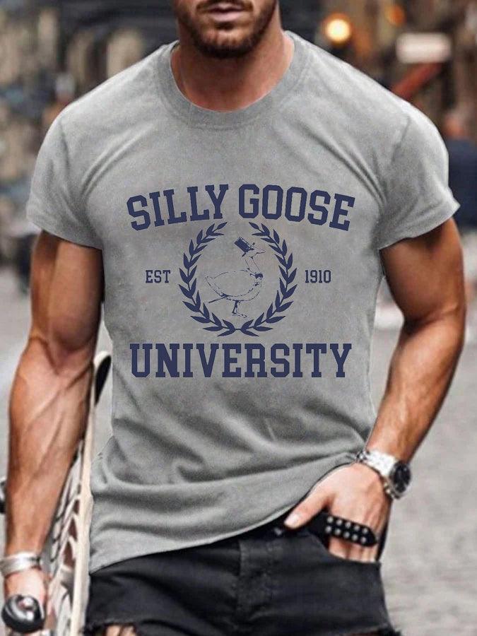 Silly Goose University Man T-Shirt - prettyspeach