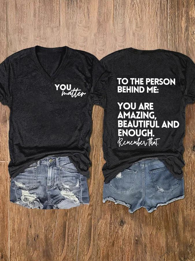 You Matter V-Neck T-Shirt - prettyspeach