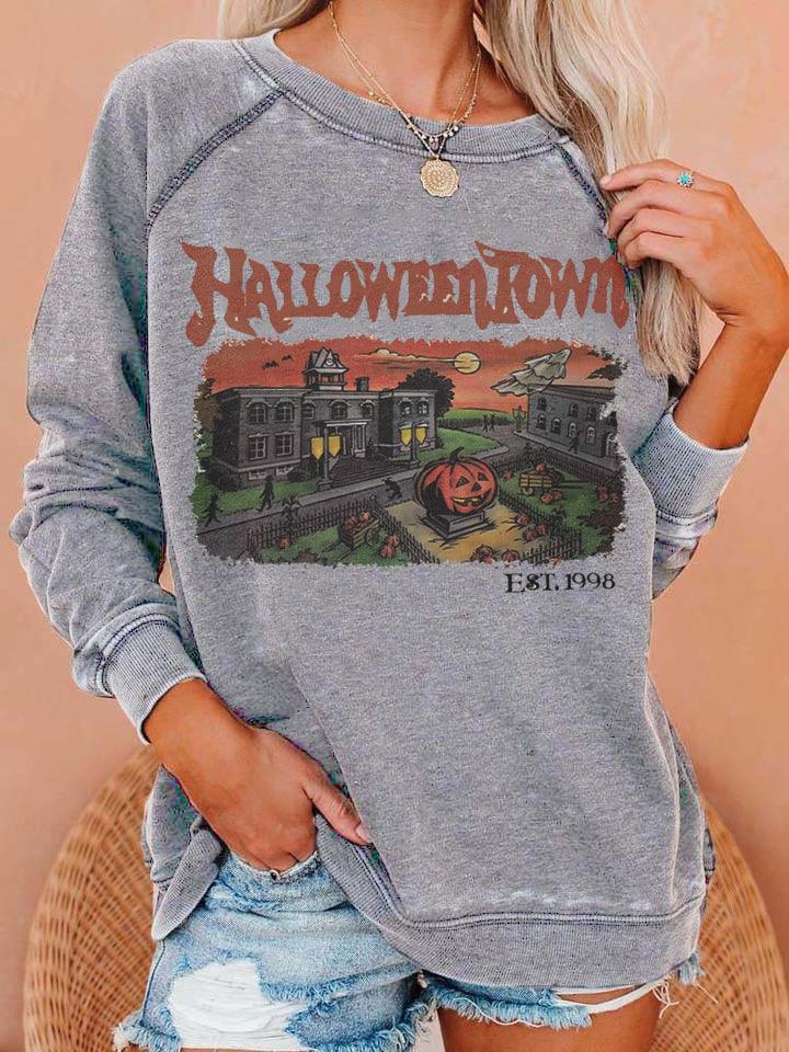 Pumpkin Halloween Town Sweatshirt - prettyspeach