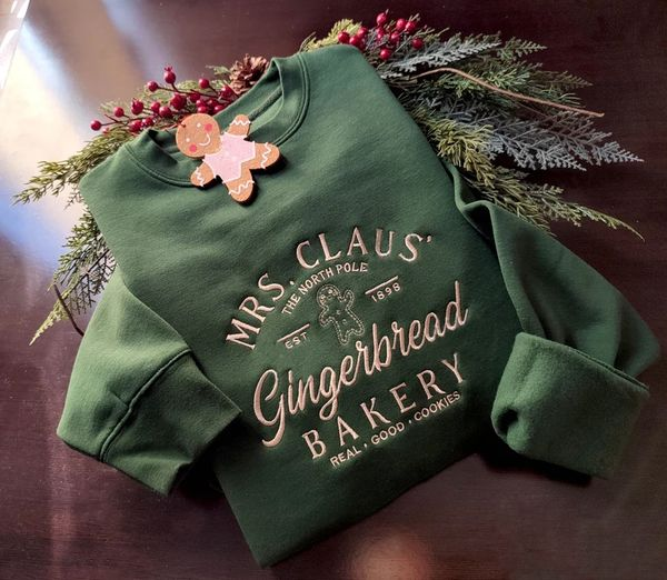 Embroidered XMAS Santa Claus Bakery Sweatshirt