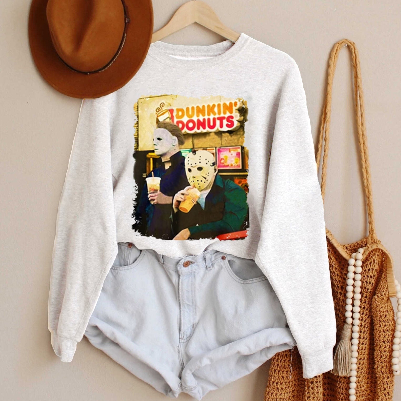 Michael Myers Jason Voorhees Dunkin Donuts Sweat Sweatshirt